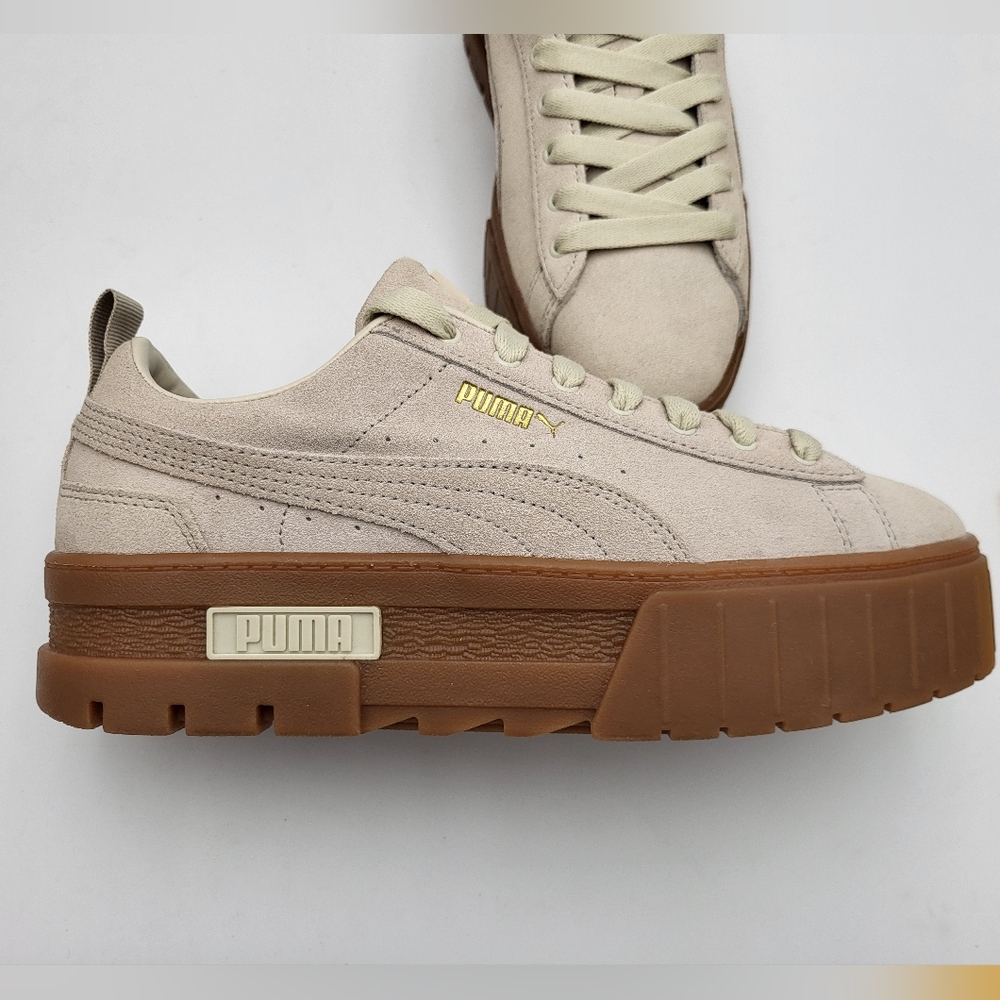 Puma Women's Mayze Cream Suede Sneakers - Size 10